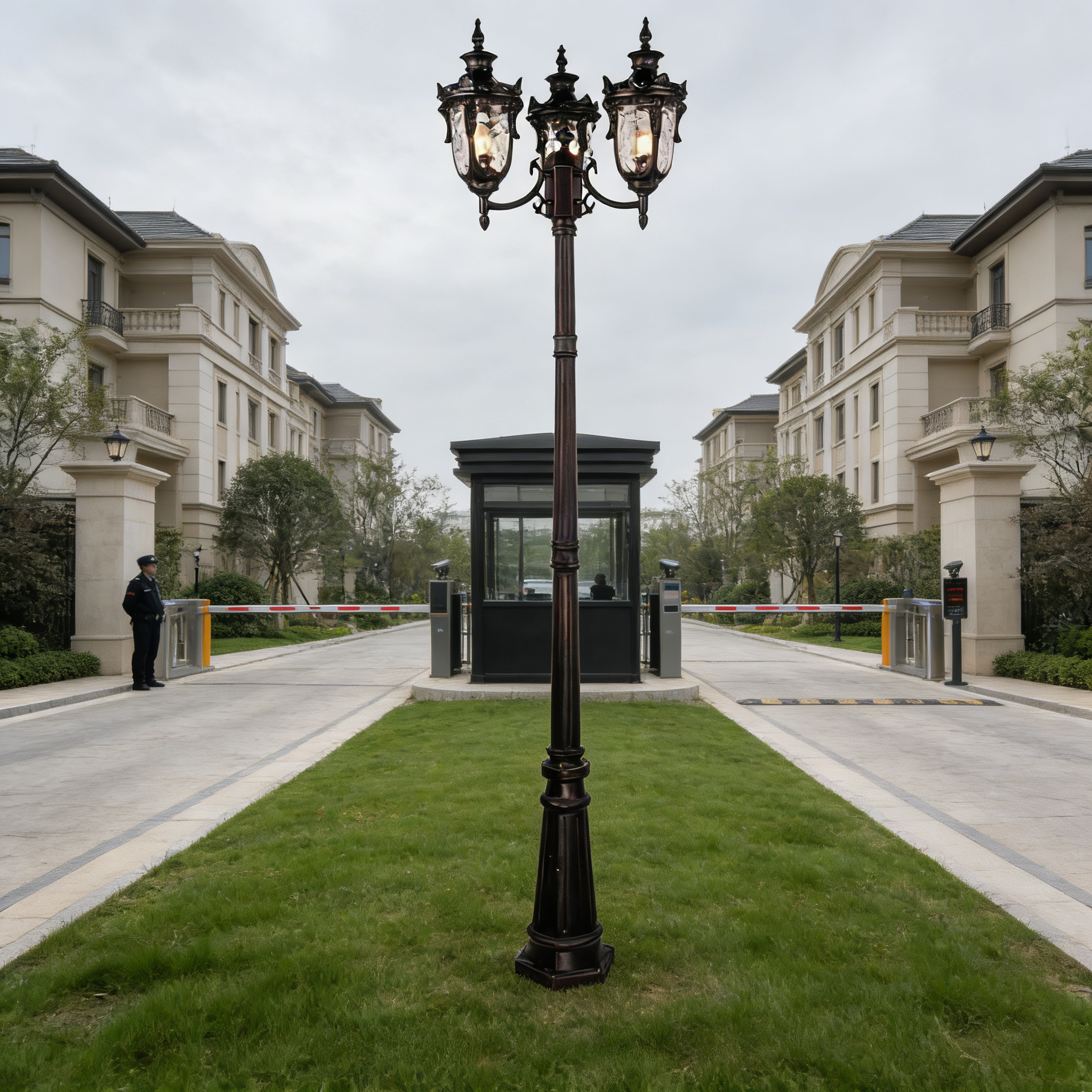 Luxury Aluminum Courtyard Lighting Fixtures Pole Lamp for Villas, Hotels and Garden Spaces