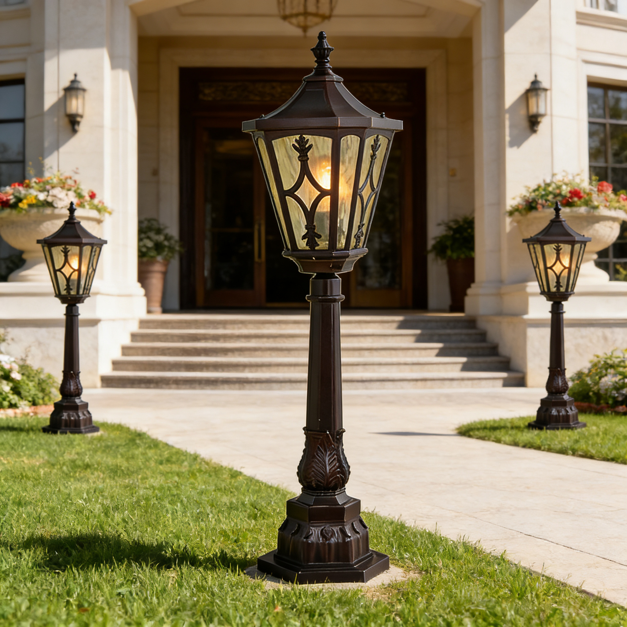 Weather Resistant Aluminum Lawn Lights for Outdoor Pathway and Landscape Use