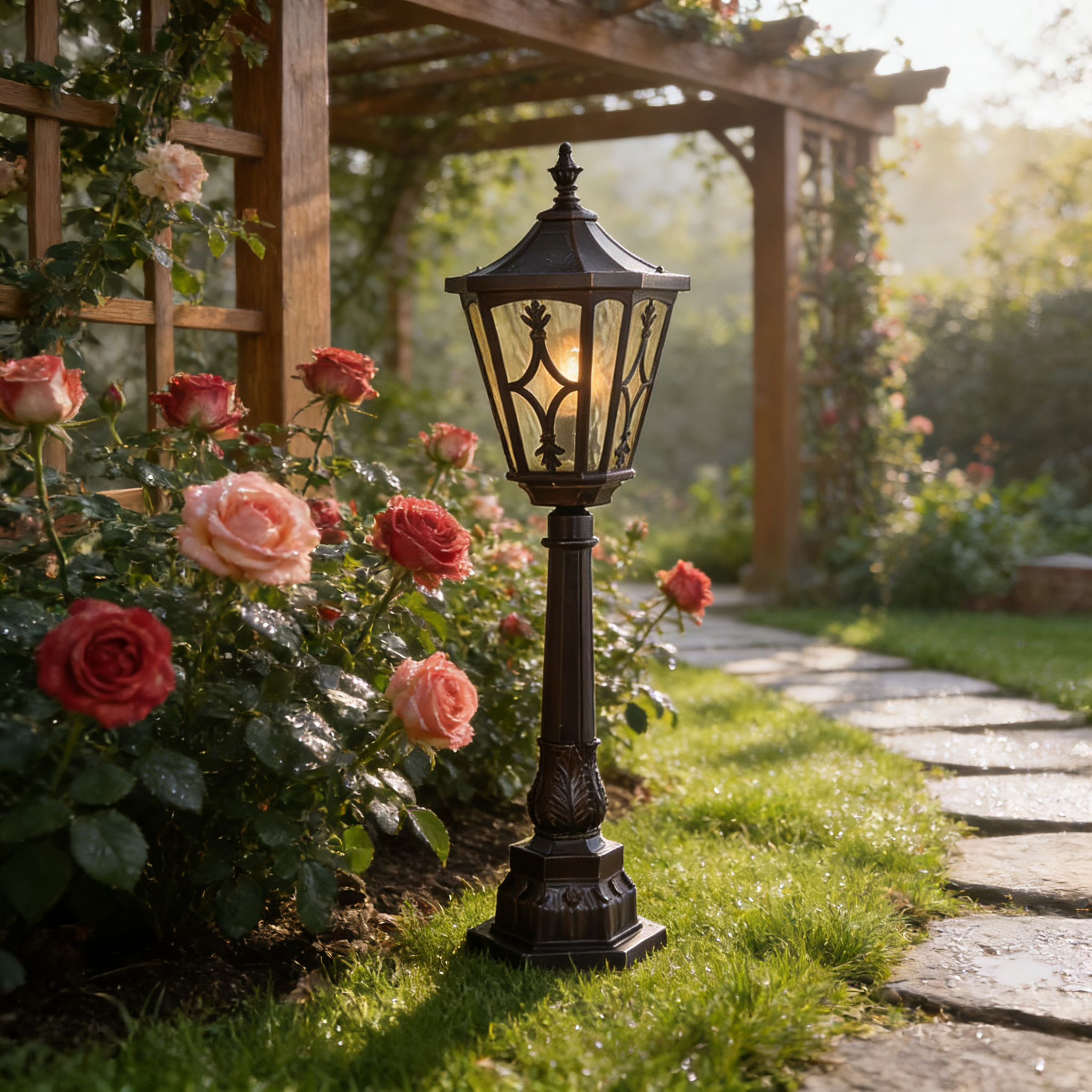 Weather Resistant Aluminum Lawn Lights for Outdoor Pathway and Landscape Use