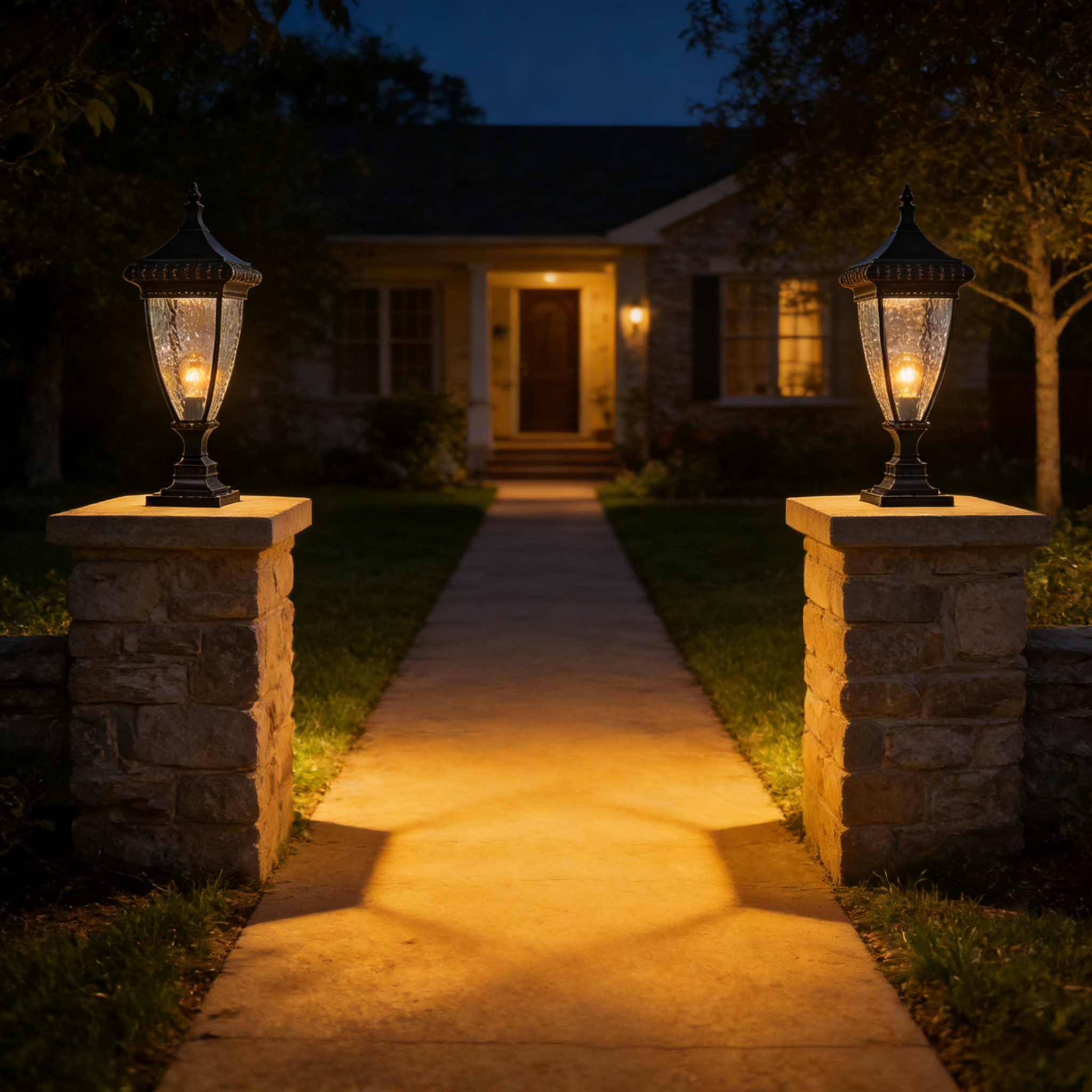 Contemporary Aluminum Post Top Lighting Fixtures Pillar Lamp for Driveway and Entrance Pillars
