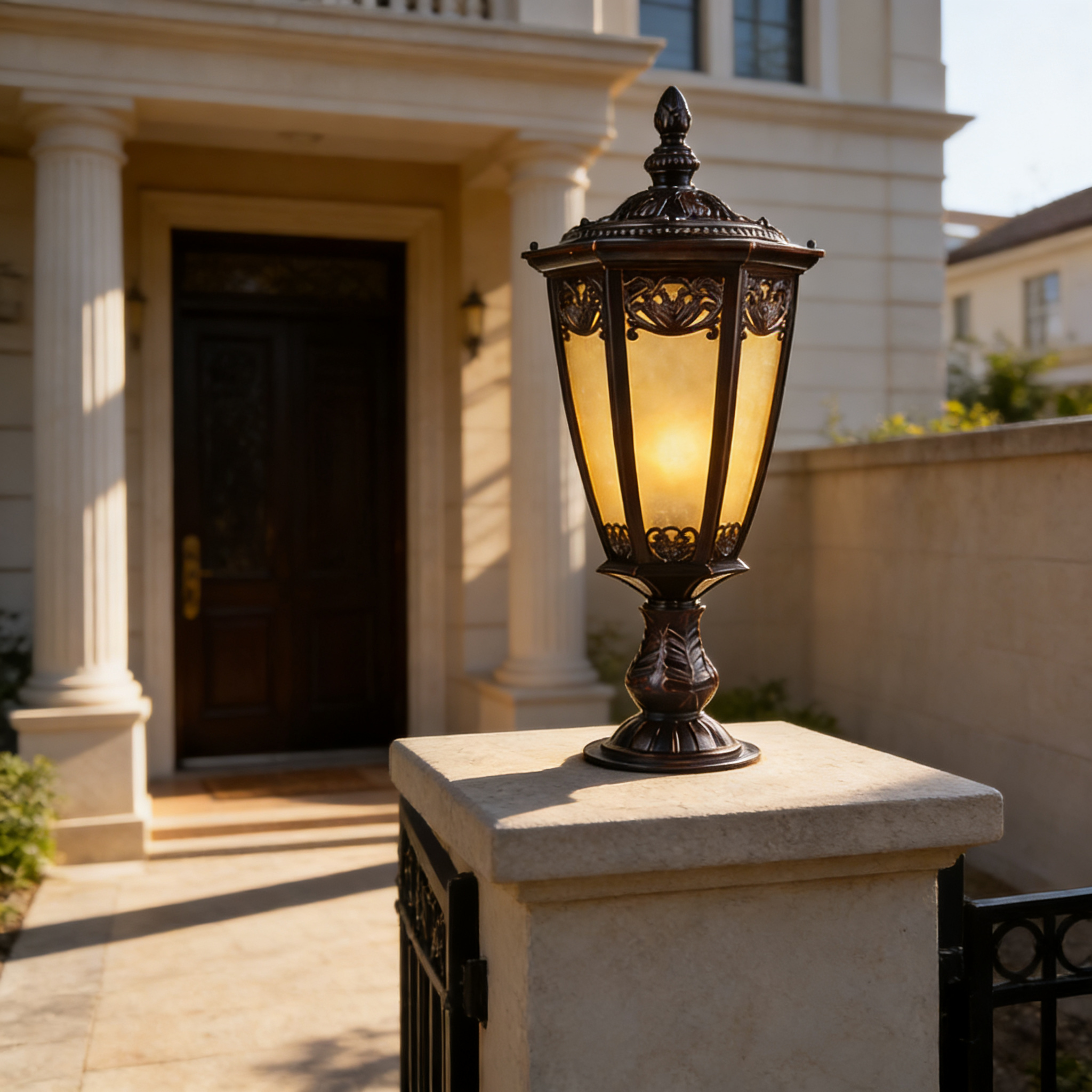 Luxury Aluminum Outdoor Pillar Lighting for Villa Gate, Fence and Entrance Design
