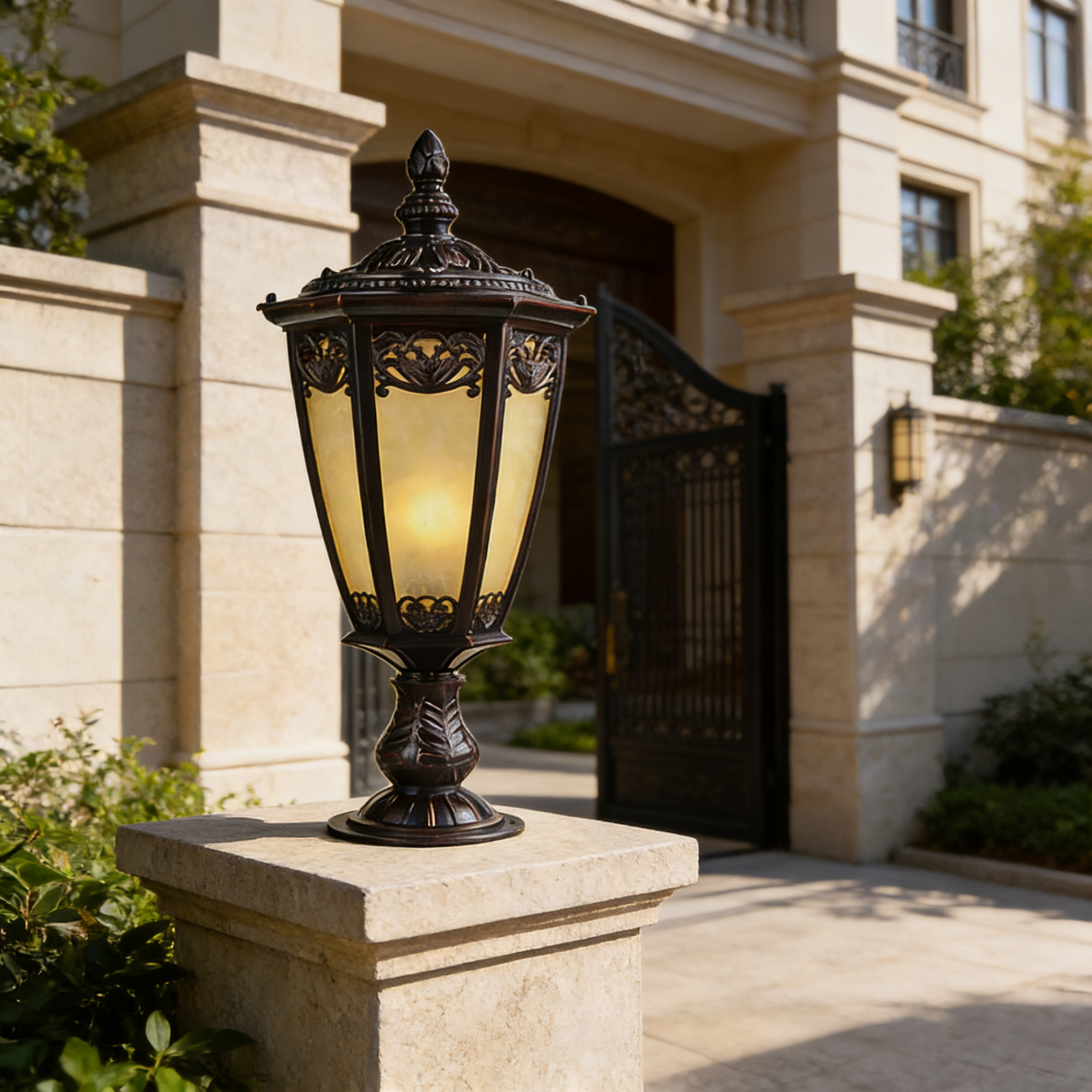 Luxury Aluminum Outdoor Pillar Lighting for Villa Gate, Fence and Entrance Design