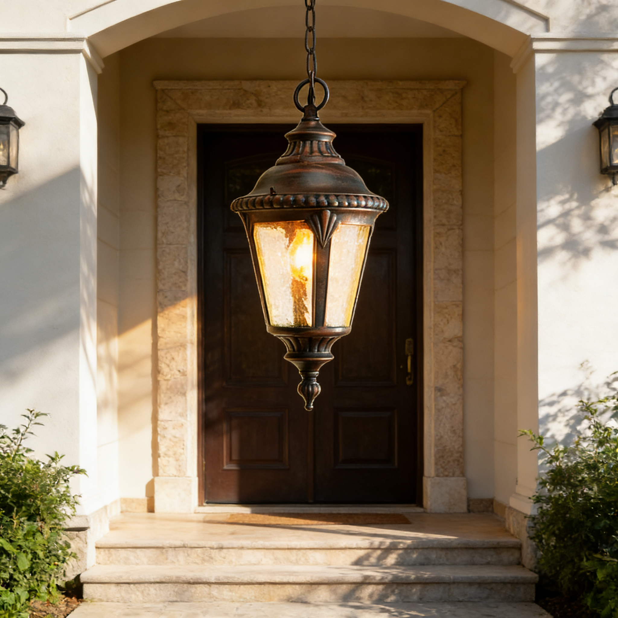Modern Aluminum Outdoor Pendant Light for Patio Porch and Garden Lighting