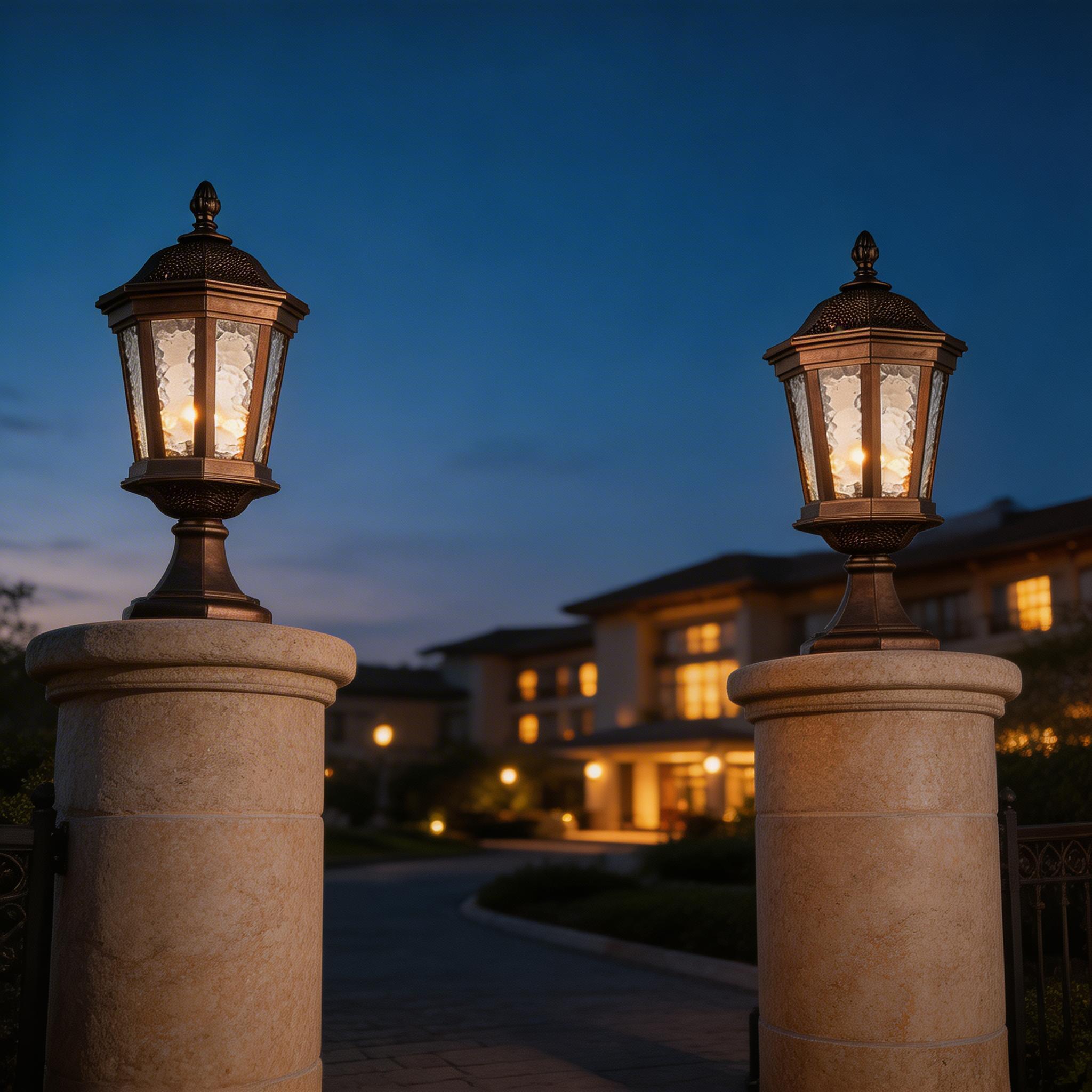 Modern Aluminum Outdoor Pillar Lights for Gate Pillar and Garden Lighting