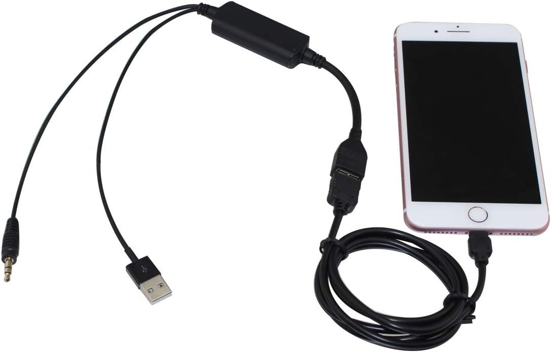 USB 3.5Mm Aux Interface Cable Compatible with BMW X3 X5 Series 3 5 Mini Charging Play Music