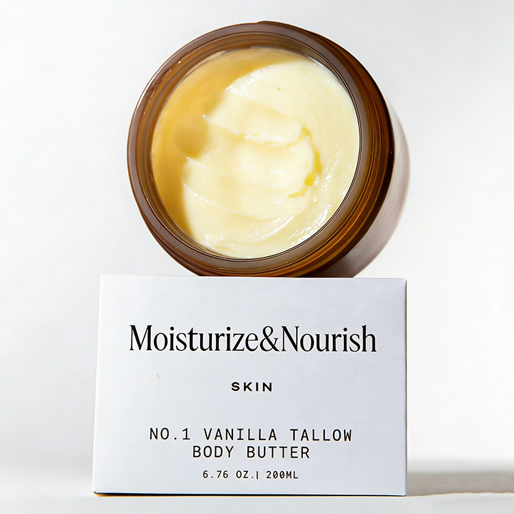 OEM Body Care Rich Nourishing Hydrating Body Butter Cream with Tallow,Jojoba Oil, Shea Butter Moisturizing Dry Skin Vanilla Scent