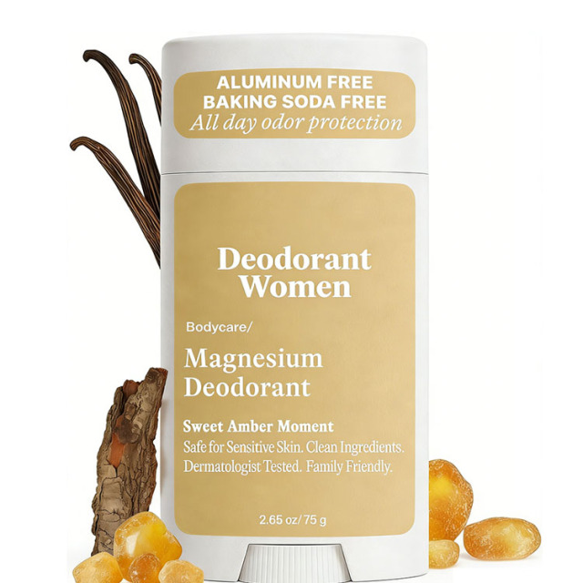 Custom Aluminum-Free Deodorant for Women Natural Odor Protection Antiperspirant with Coconut Shea Butter Amber Vanilla Scent