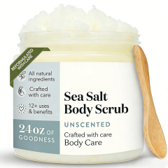 Skincare Manufacturer Custom Sea Salt Body Scrub Moisturizing and Exfoliating Body, Face, Hand, Foot Vegan Cruelty Free
