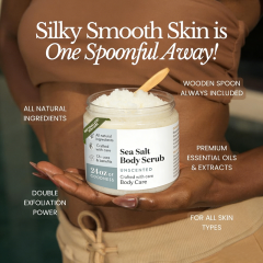 Skincare Manufacturer Custom Sea Salt Body Scrub Moisturizing and Exfoliating Body, Face, Hand, Foot Vegan Cruelty Free