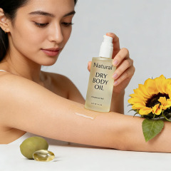 Private Label Moisturizing Body Oil with Sunflower Seed Oil Vitamin E to Smooth Dry Skin After Shower Bath Oil for Women