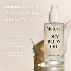 Private Label Moisturizing Body Oil with Sunflower Seed Oil Vitamin E to Smooth Dry Skin After Shower Bath Oil for Women