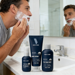 GMP Skin Care Manufacturer Custom Shaving Kit for Men, Moisturizing Pre Shave Oil Cream After Shave Balm with Shea Butter Helps Prevent Razor Bumps