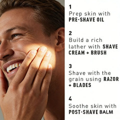 GMP Skin Care Manufacturer Custom Shaving Kit for Men, Moisturizing Pre Shave Oil Cream After Shave Balm with Shea Butter Helps Prevent Razor Bumps