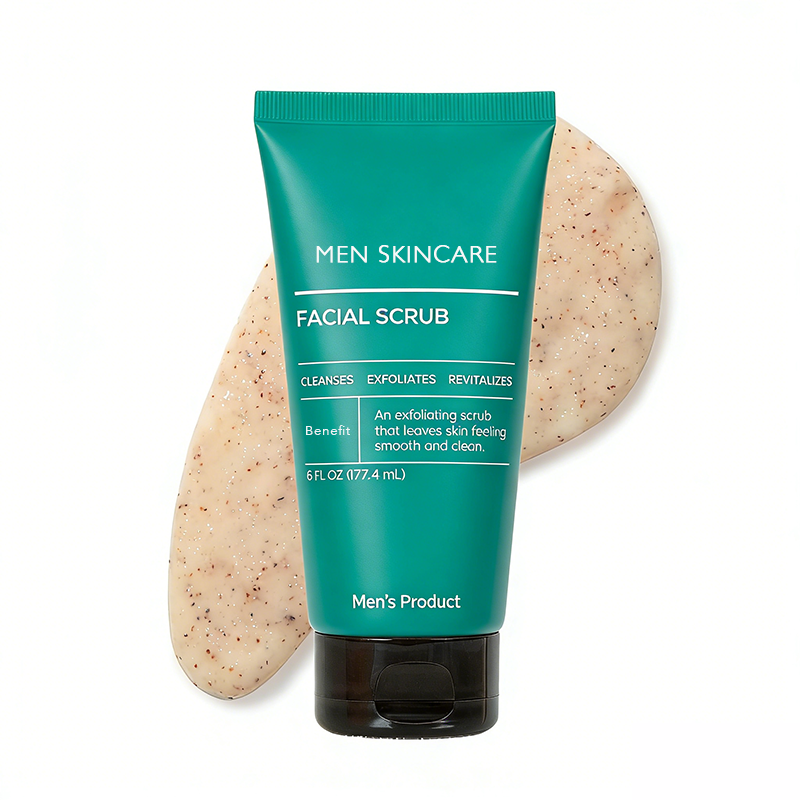 OEM Custom Face Wash Facial Scrub for Men, Natural Face Exfoliator with Apricot Seed Powder, Deep Cleanses,Smooths & Refreshes Skin