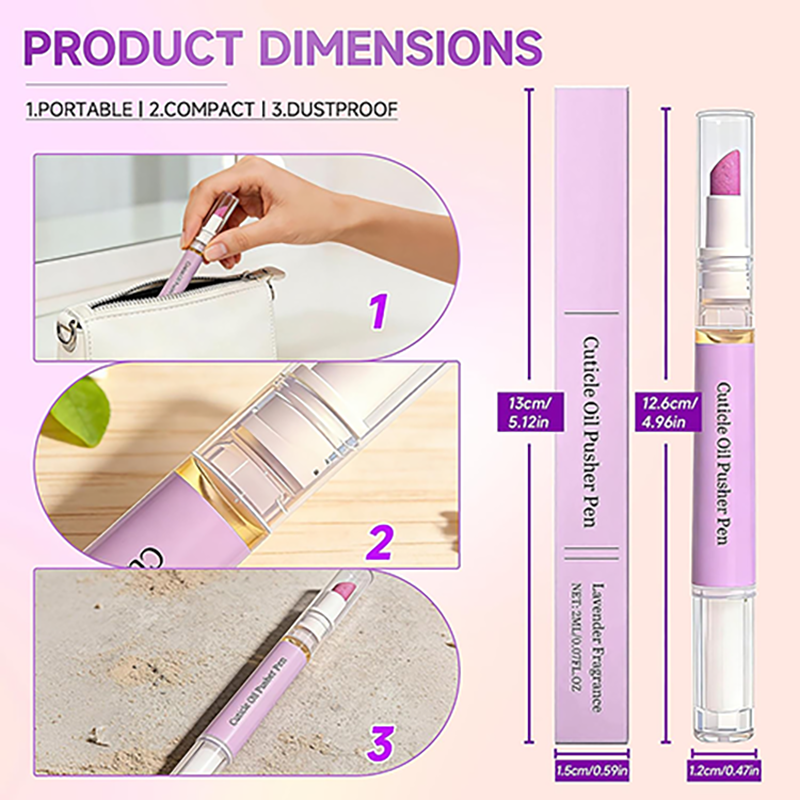 Custom Push & Buff 2-in-1 Cuticle Care Treatment Pen-Exfoliates,Polishes and Smooths Cuticles Easy Mess-Free Nail Care on the Go