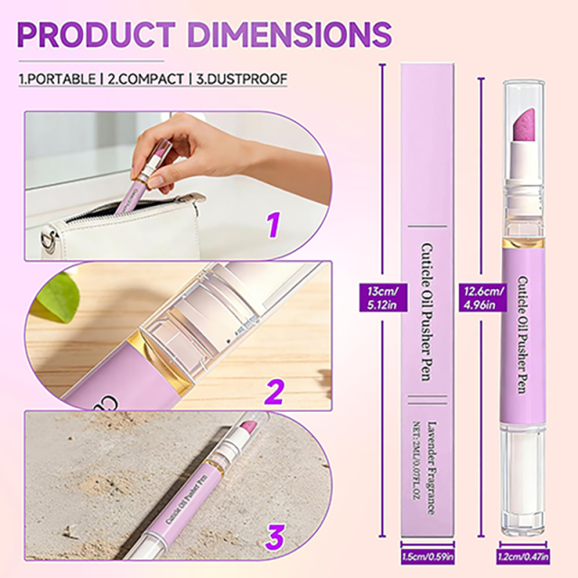 Custom Push & Buff 2-in-1 Cuticle Care Treatment Pen-Exfoliates,Polishes and Smooths Cuticles Easy Mess-Free Nail Care on the Go