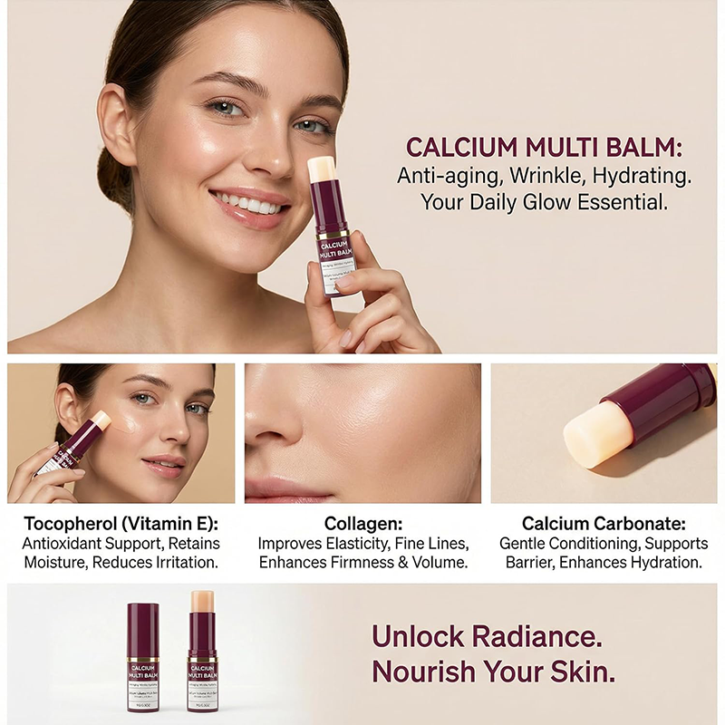 OEM Anti Aging Skincare Calcium Multi Balm Stick Collagen Wrinkles Stick for Firming & Reducing Wrinkles for Eye Neck & Face