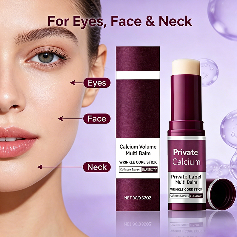 OEM Anti Aging Skincare Calcium Multi Balm Stick Collagen Wrinkles Stick for Firming & Reducing Wrinkles for Eye Neck & Face