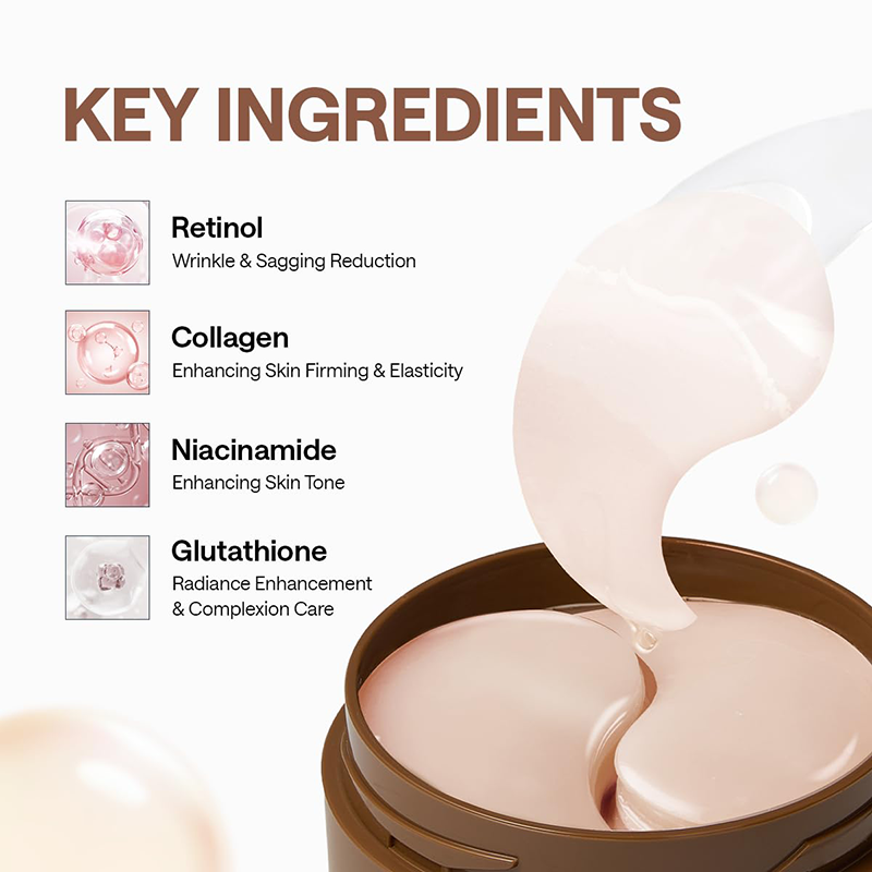 Private Label Naturals Retinol Collagen Eye Gels Mask to Depuff, Hydrate, Brighten and Cool, Reduce Dark Circles and Fine Lines