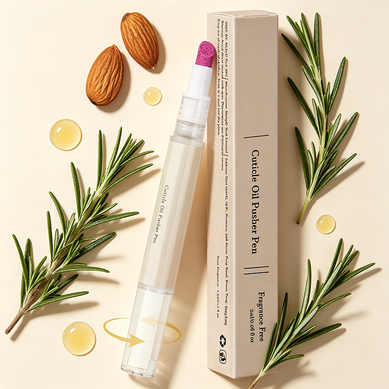 Private Label Cuticle Pusher & Oil Pen, Gentle Cuticle Remover for Dry & Damaged Nails, Nail Care Pen with Jojoba Oil &Vitamin E