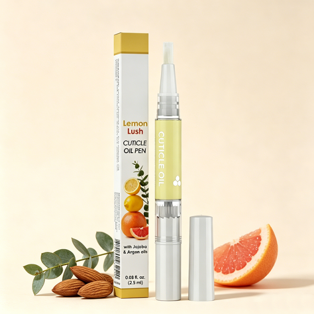 Private Label Cuticle Pusher & Oil Pen, Gentle Cuticle Remover for Dry & Damaged Nails, Nail Care Pen with Jojoba Oil &Vitamin E