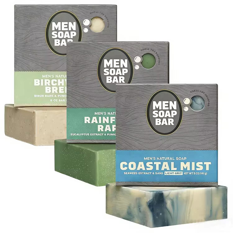 Custom Natural Bar Soap for Men Cold Processed Shower & Bath Soap With Natural Ingredients & No Harsh Chemicals Bourbon Scent