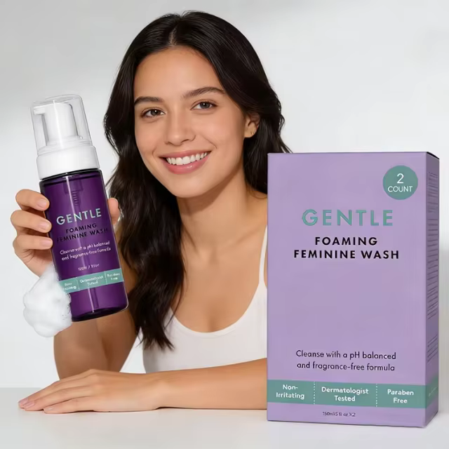 GMP Factory OEM Feminine Care Products Gentle Foaming Cleansing Wash Hypoallergenic PH Balance Intimate Wash for Women Girl