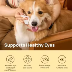 OEM Eyes Wipes Pads for Dogs Cats Coconut Oil Pet Cleaning Grooming Deodorizing Wipes Wash Cleaner for Eyes Tear Stain Remover
