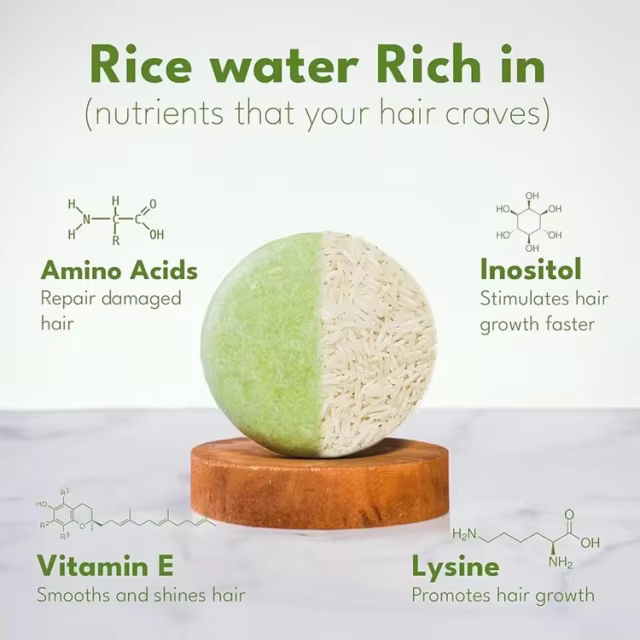 Private Label Rice Water Shampoo Rice Protein Conditioner Bar for Hair Growth, Repair Damage, Prevent Split Ends & Boosts Shine