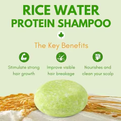 Private Label Rice Water Shampoo Rice Protein Conditioner Bar for Hair Growth, Repair Damage, Prevent Split Ends & Boosts Shine