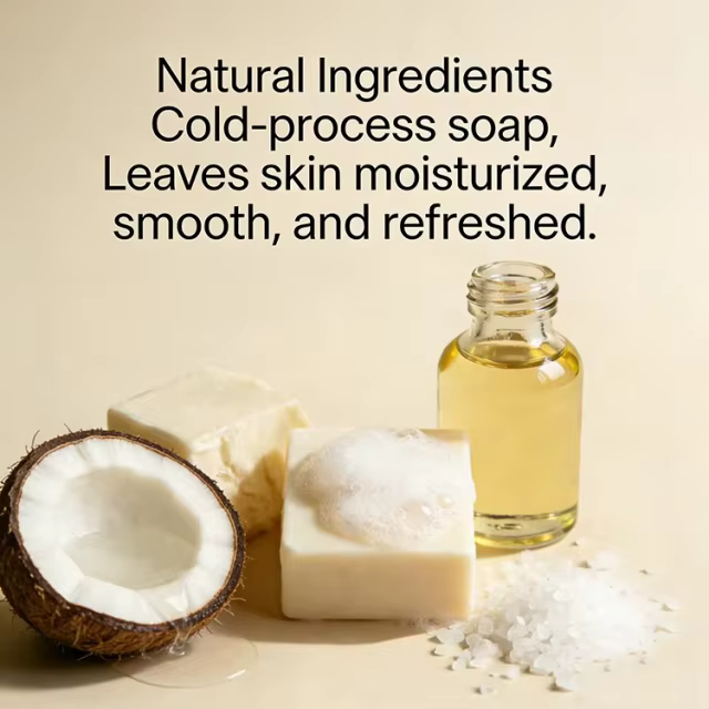 Custom Natural Bar Soap for Men Cold Processed Shower & Bath Soap With Natural Ingredients & No Harsh Chemicals Bourbon Scent