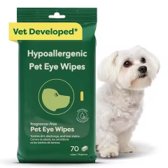 GMP Custom Manufacturing Vet-Developed Pet Eye Wipes Hypoallergenic Eye Wash Cleaner for Dogs & Cats Remove Dirt & Discharge