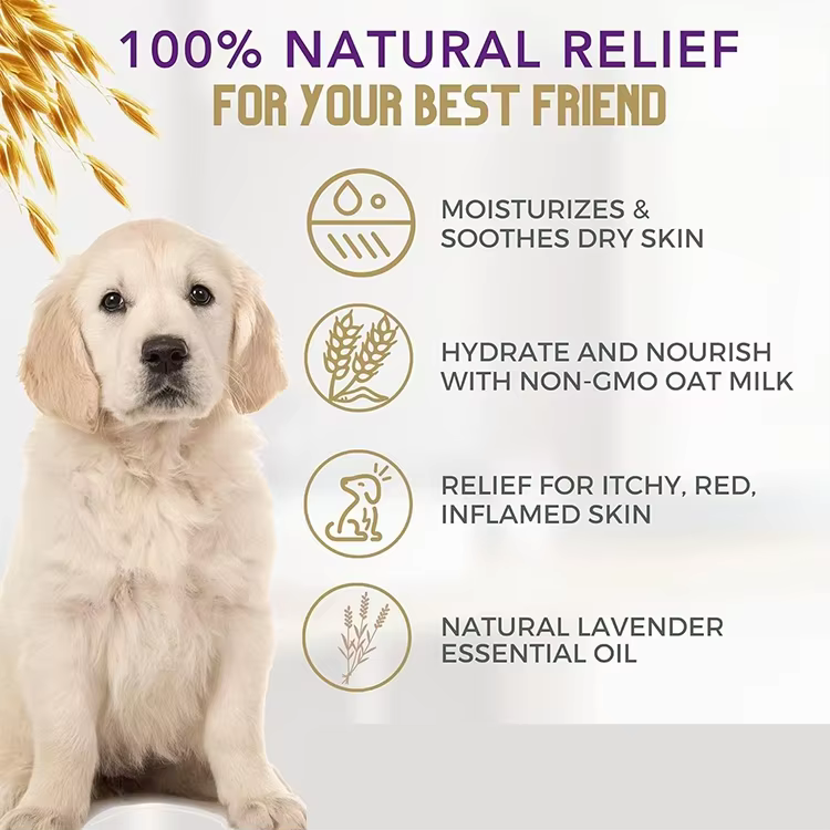 OEM All Natural Hypoallergenic Dog Deodorizing Shampoo with Aloe Oatmeal Soothing for Dry Itchy Allergy Sensitive Skin