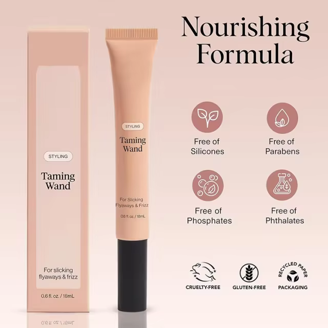 Private Label Fly Away Stick for Hair Taming Wand with Biotin, Aloe & Vitamin E Clear Serum Hair Styling Cream Finishing Stick