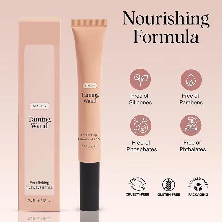 OEM Private Label Hair Finishing Stick Natural Hair Styling Cream Wax Stick with Mascara Brush Slick Flyaways & Smooth Frizz