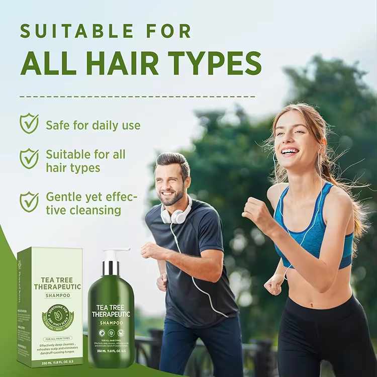 FDA Facility Custom Anti Dandruff Shampoo With Tea Tree Oil for Hair Growth Men Women's Medicated Shampoo for Dry& Itchy Scalp