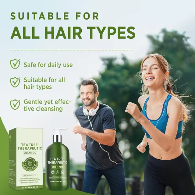 FDA Facility Custom Anti Dandruff Shampoo With Tea Tree Oil for Hair Growth Men Women's Medicated Shampoo for Dry& Itchy Scalp