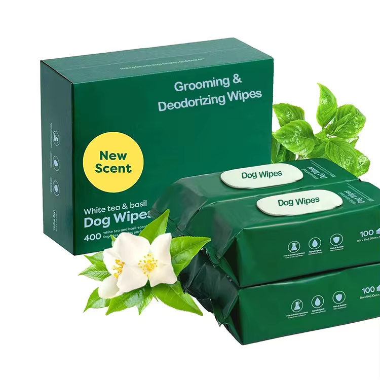 Private Label Premium Eco Organic Pet Wipes for Dogs Cats Natural Cleaning Deodorizing and Hydrating Grooming Dog Wipes
