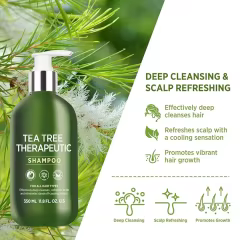 FDA Facility Custom Anti Dandruff Shampoo With Tea Tree Oil for Hair Growth Men Women's Medicated Shampoo for Dry& Itchy Scalp