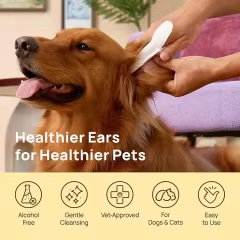 Custom Manufacturing Ultra Large Size Finger Wipes Formulated with Aloe Coconut for Dog Cats Ear Cleaning Pet Ear Care Wipes