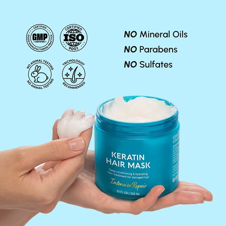 OEM Deep Conditioning Hair Mask for Damaged Dry Hair Treatment Keratin Hair Care for Hydrating Growth Repair Moisturizing