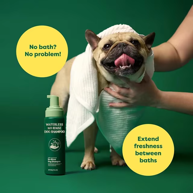 GMP OEM Waterless Dog Dry Shampoo & Conditioner Convenient No-Rinse Wash for Travel Cleaning Conditioning & Detangling