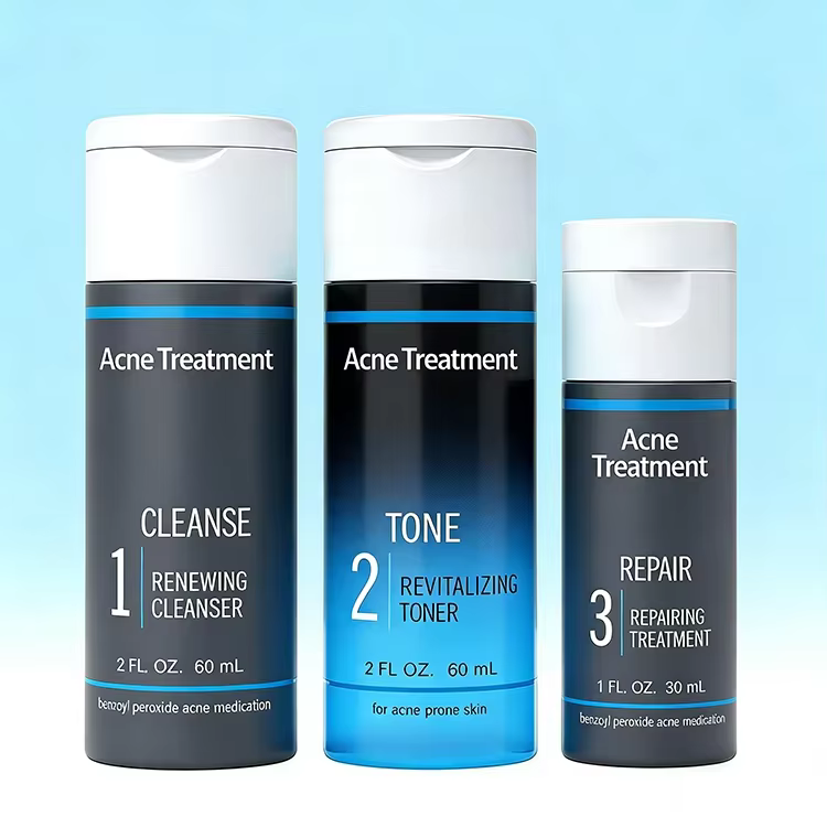 OEM Acne Treatment for Teenage Boys Sensitive Skin Rescue Kit Face Wash,Toner and Moisturizer to Help Clear Pores Reduces Acne