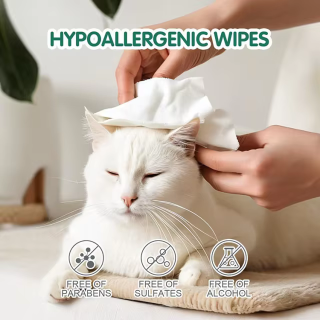 Custom Dog Wipes Hypoallergenic Cleaning and Hydrating Pet Wipes for Dogs and Cats Gentle Grooming for Dog's Paws Body and Butt