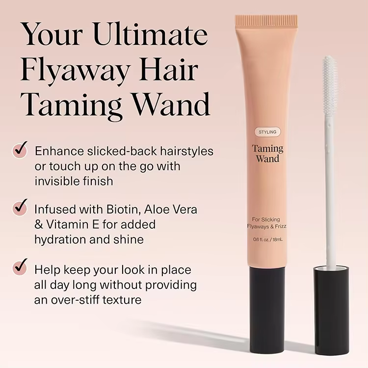 OEM Private Label Hair Finishing Stick Natural Hair Styling Cream Wax Stick with Mascara Brush Slick Flyaways & Smooth Frizz
