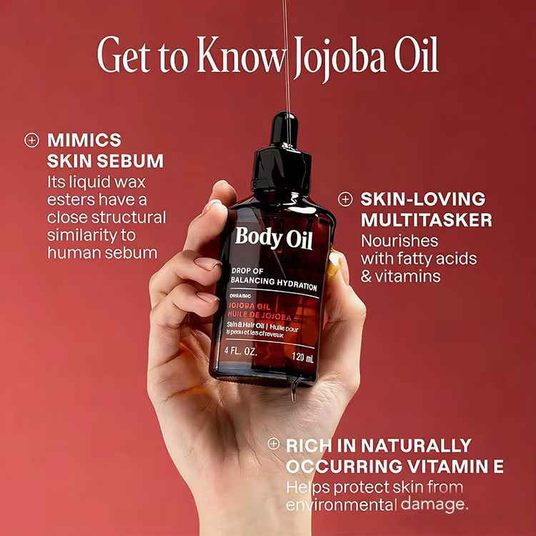 Cruelty-Free Vegan Skincare Organic Jojoba Oil for Body&Hair, Deeply Moisturizing Bath & Shower Oil for Smooth and Hydrated Skin