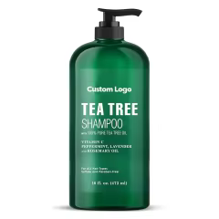GMP Facility Private Label Tea Tree Shampoo for Men Pure Vitamin C Peppermint Lavender Oil Fights Dandruff and Dry Scalp