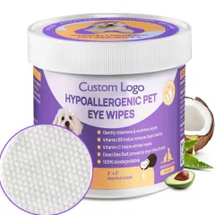 OEM Eyes Wipes Pads for Dogs Cats Coconut Oil Pet Cleaning Grooming Deodorizing Wipes Wash Cleaner for Eyes Tear Stain Remover