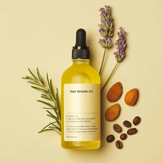 FDA/GMP Facility Natural Hair Repair Oil with Castor Rosemary Oil Effective Thickening Hair Growth Serum