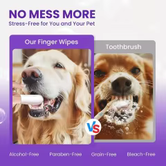 Private Label Pet Dental Finger Wipes Natural Ingredients with Enzyme to Remove Plaque Tartar Dogs Cats Teeth Cleaning Wipes